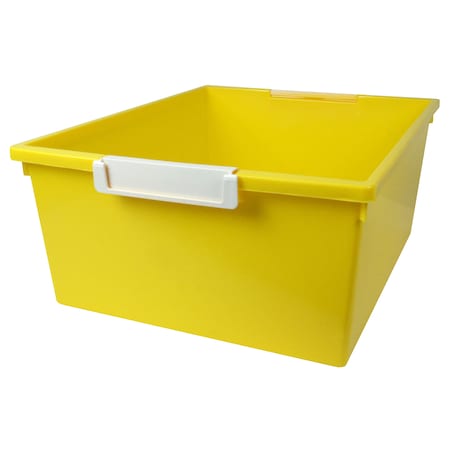 Romanoff Hang & Stack Storage Bin, Plastic, Yellow, 3 in H, 11 1/2 in W, 14 1/4 in L, 3 PK 536-03